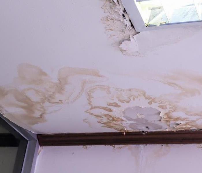 paint peeling and discoloration from water damage